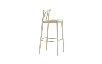 SMILE BQ0328 / BQ0347 - High beech stool with integrated cushion with footrest by Andreu World - view 3